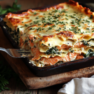 lasagne au saumon et au epinard​