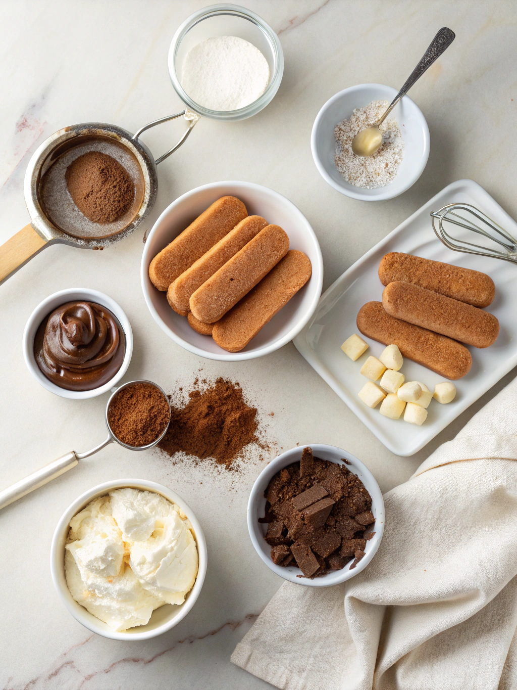 Ingrédients pour tiramisu nutella spéculoos
